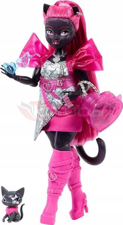 LALKA MONSTER HIGH CATTY NOIR lalka z czarnym kotkiem-sfinksem Amulette HXH76