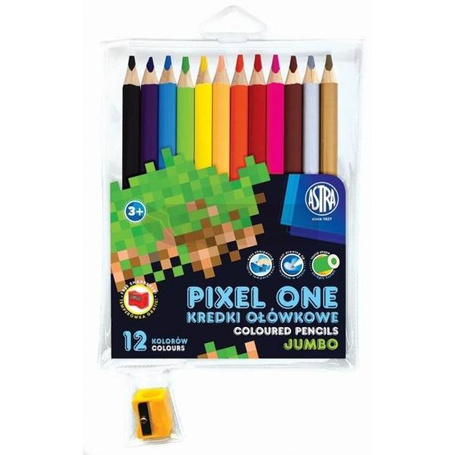 Kredki ołówkowe Pixel One 12 kolorów + temperówka
