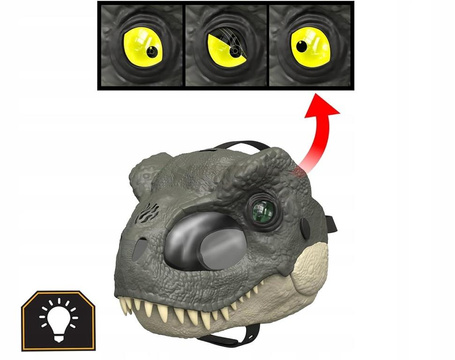 JURASSIC WORLD MASKA DINOZAURA T-REX TYRANOZAUR interaktywna światło,dźwięk JCH04
