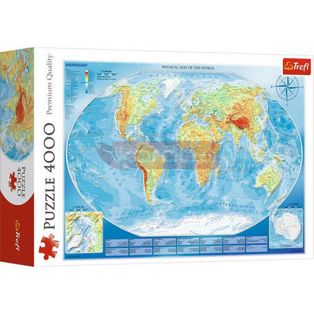 Puzzle 4000 elementów - Wielka mapa fizyczna świata