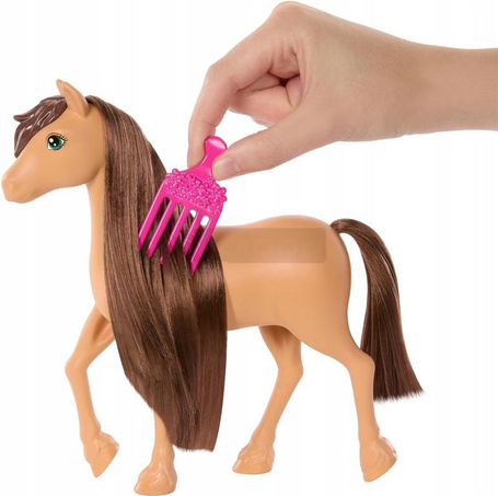 BARBIE KONIK KUCYK DO STYLIZACJI PEPPER + akcesoria do stylizacji HXJ37