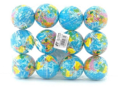 Piłeczka piankowa Globus 6,5cm (12szt)