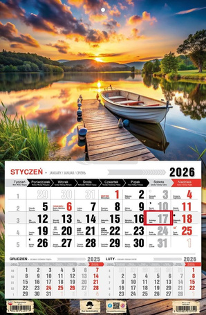 Kalendarz 2026 jednodzielny mazury