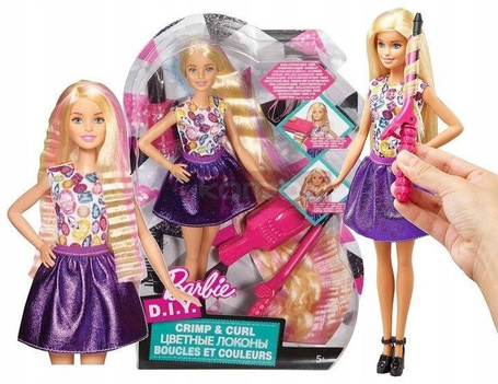 LALKA BARBIE ZESTAW DO STYLIZACJI WŁOSÓW zestaw z lokówką prostownicą DWK48