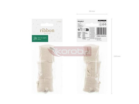 Wstążka szyfonowa jasny beż 40mm/5m 3szt