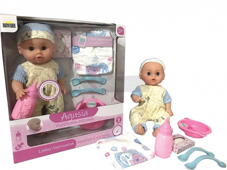 Lalka Agusia Żółta piżamka w serduszka