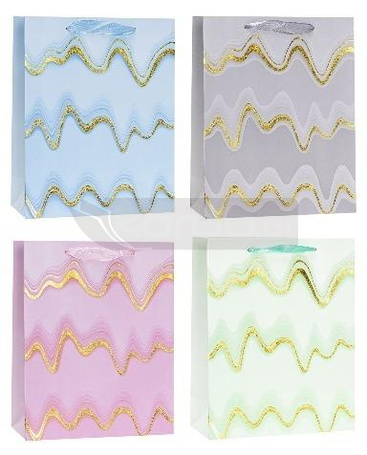 Torebka ozdobna 26x32x10cm hot-stamp mix ROZETTE