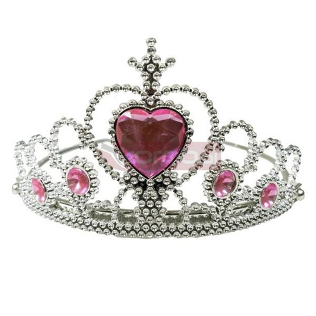 Tiara z kryształkami różowa