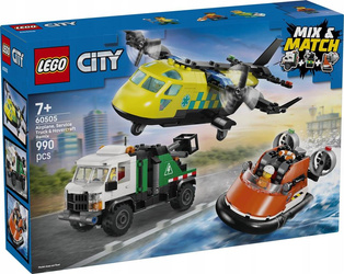 LEGO CITY 60505 Zestaw z samolotem, ciężarówką serwisową i poduszkowcem
