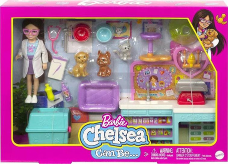 Lalka Barbie Chelsea Weterynarz HGT12
