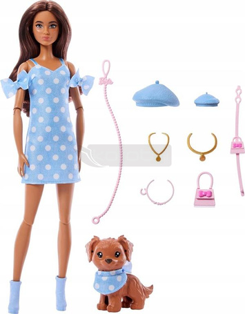 LALKA BARBIE TWINNING LOOK lalka Barbie i piesek w ubranku JFP38