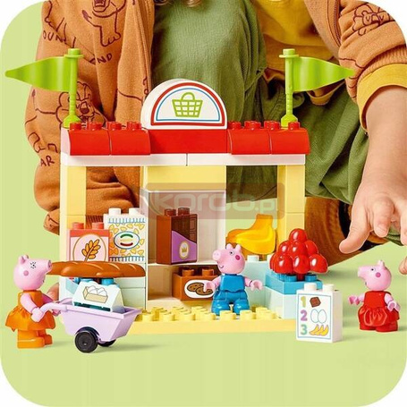 LEGO DUPLO ŚWINKA PEPPA 10434 PEPPA I SUPERMARKET zestaw klocków dla dzieci