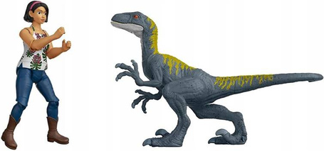 Jurassic World dinozaur Velociraptor i człowiek HDX55