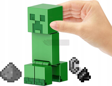 MINECRAFT figurka z gry w pikselowym stylu CREEPER + akcesoria HTL80
