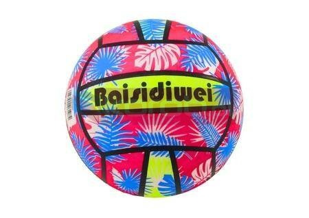 Piłka gumowa jaskrawa we wzorki różowa 24cm