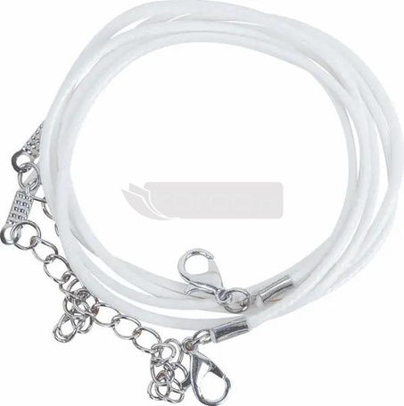 Sznurek do naszyjników z zapięciem biały 2szt