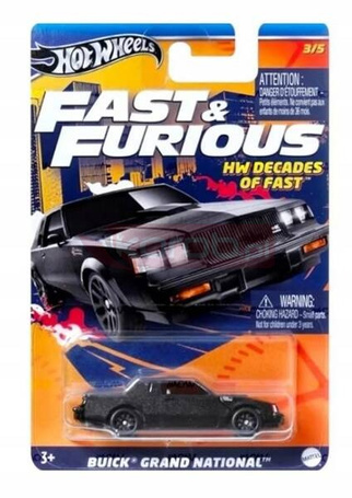 HOT WHEELS FAST AND FURIOUS HW DECADES OF FAST 3/5 BUICK GRAND NATIONAL HRW43