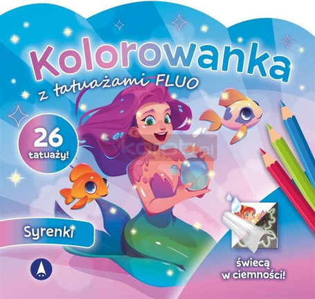 Kolorowanka z tatuażami fluo Syrenki