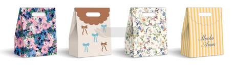 Torebka prezentowa z zap.na rzep mała mix