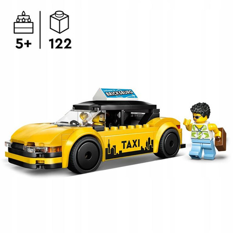 LEGO CITY 60487 Żółta taksówka, zestaw klocków dla dzieci +5 lat