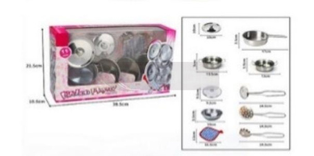 Zestaw kuchenny metalowy 11el