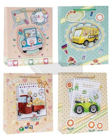 Torebka ozdobna pop-up 18x23x8cm mix ROZETTE