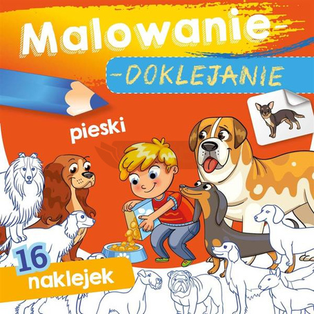 Malowanie-doklejanie. Pieski