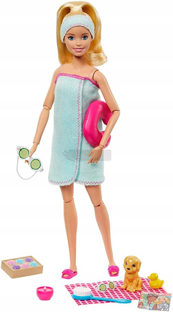 LALKA BARBIE RELAKS W SPA zestaw z pieskiem GJG55