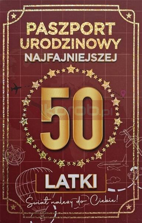 Karnet Urodziny 50 Nowy paszport damskie