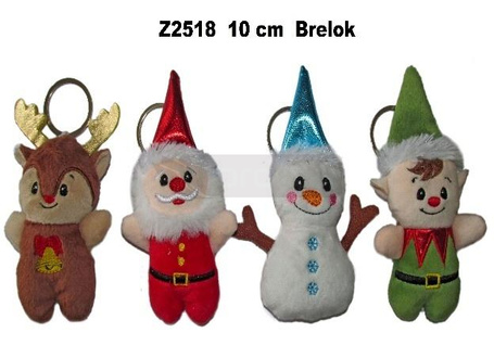 Brelok Zwierzęta świąteczne 10cm MIX