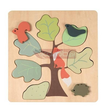 Drewniane puzzle Lisek