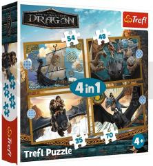 Puzzle 4w1 Jak wytresować smoka, Smocze dni TREFL