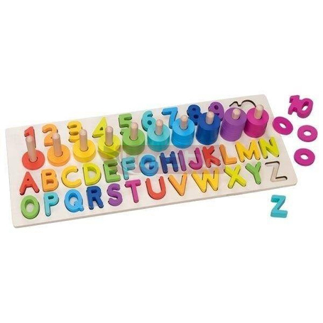 Drewniane puzzle alfanumeryczne