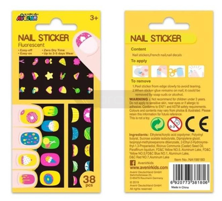 Naklejki na paznokcie - Ciastka fluorescencyjne
