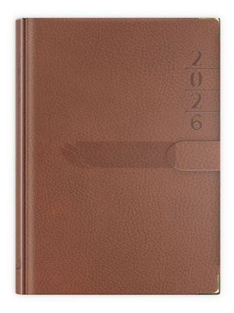 Terminarz 2026 B6 lux z zapinką brązowy