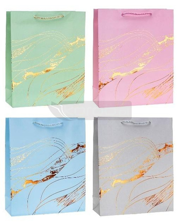 Torebka ozdobna 31x42x10cm hot-stamp mix ROZETTE