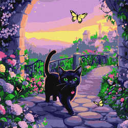 Malowanie po numerach - Wróżkowy kot 40x40cm