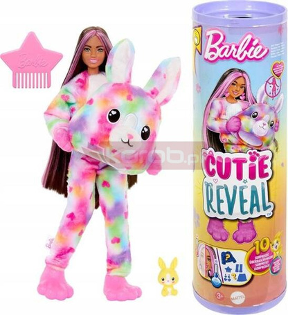 BARBIE CUTIE REVEAL KOLOROWE MARZENIA Lalka w kostiumie zwierzątka KRÓLIK HRK38