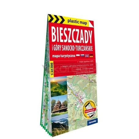 Plastic map Bieszczady i Góry Sanocko-Turczańskie