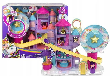 LALKA POLLY POCKET TĘCZOWY PARK ROZRYWKI, zestaw do zabawy dla dzieci +4 l HBT13