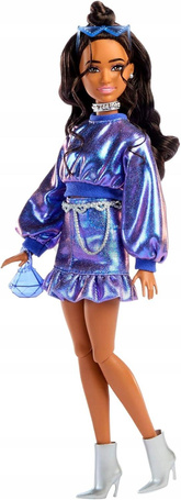 LALKA BARBIE DELUXE STYLE #7 w stroju z metalicznym połyskiem JFP42