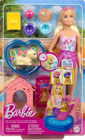 Barbie Puppy Pool Party z akcesoriami zmiana kolor
