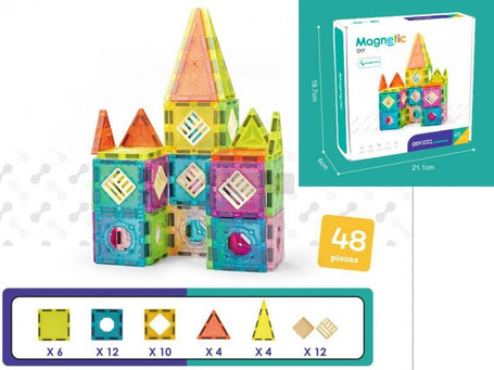 Klocki magnetyczne budowla 48el