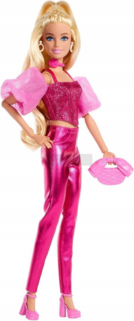 LALKA BARBIE DELUXE STYLE #5 w stroju z metalicznym połyskiem JFP40
