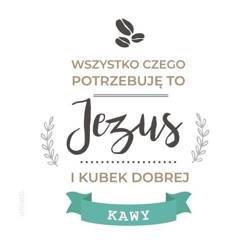 Podstawka korkowa - Jezus i kubek kawy