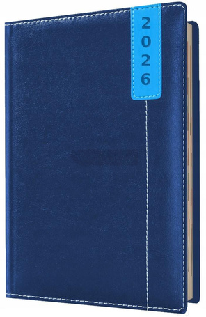 Kalendarz 2026 A4 dzienny registry niebieski