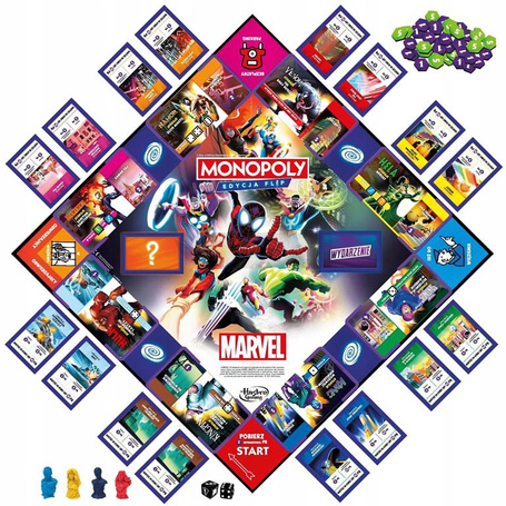 GRA PLANSZOWA MONOPOLY MARVEL edycja flip, wersja polska +8 lat F9931