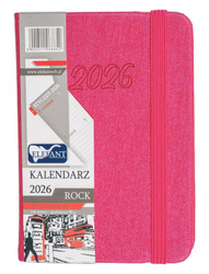 Kalendarz 2026 A7 tyg Rock różowy