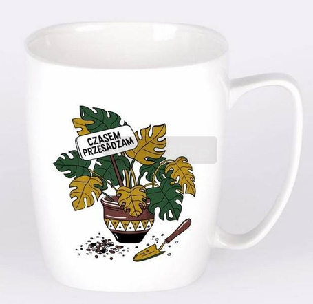 Kubek ceramiczny biały Czasem przesadzam