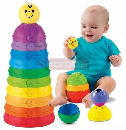 FISHER PRICE KUBECZKI DO USTAWIANIA dla malucha piramidka układanka W4472